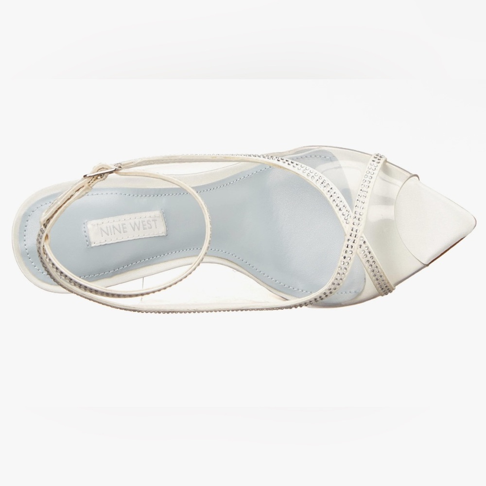 Nine West Parise 3 White/Clear Pointed Toe Stiletto Heels-Size 9 NWOT - Picture 5 of 10